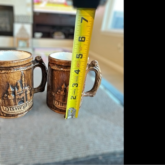 Set of 2 Vintage Disneyland Mugs | Sleeping Beauty Castle Wood-Look - Picture 6 of 9